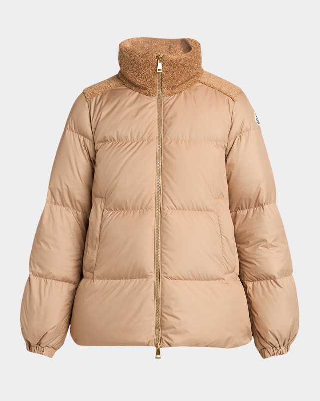 Esnaie Teddy-Trimmed Short Down Jacket